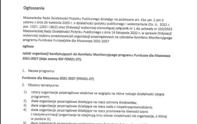 Zdjęcie do Ogłoszenie